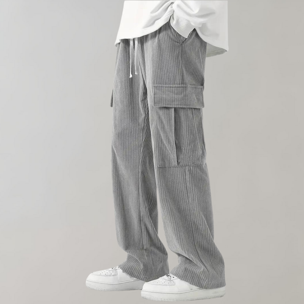 Balder - Corduroy cargo pants with flap pockets