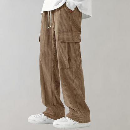 Balder - Corduroy cargo pants with flap pockets