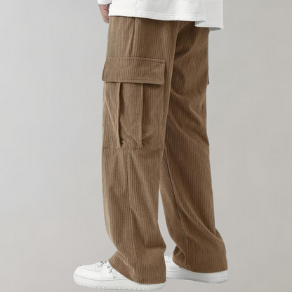 Balder - Corduroy cargo pants with flap pockets