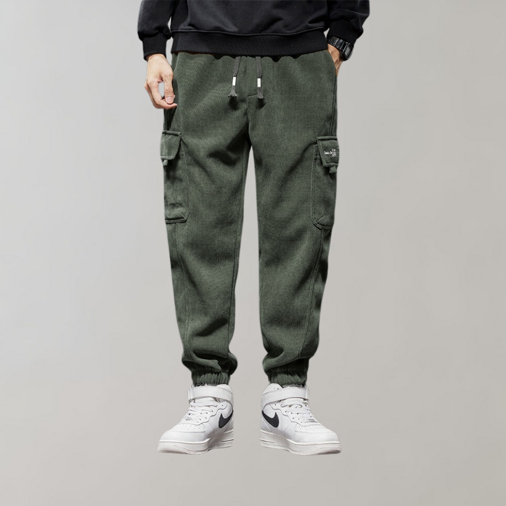 Osvald - Casual corduroy cargo pants for men