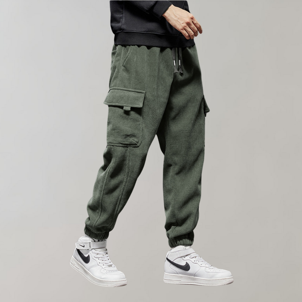 Osvald - Casual corduroy cargo pants for men