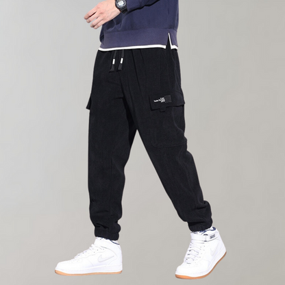 Osvald - Casual corduroy cargo pants for men