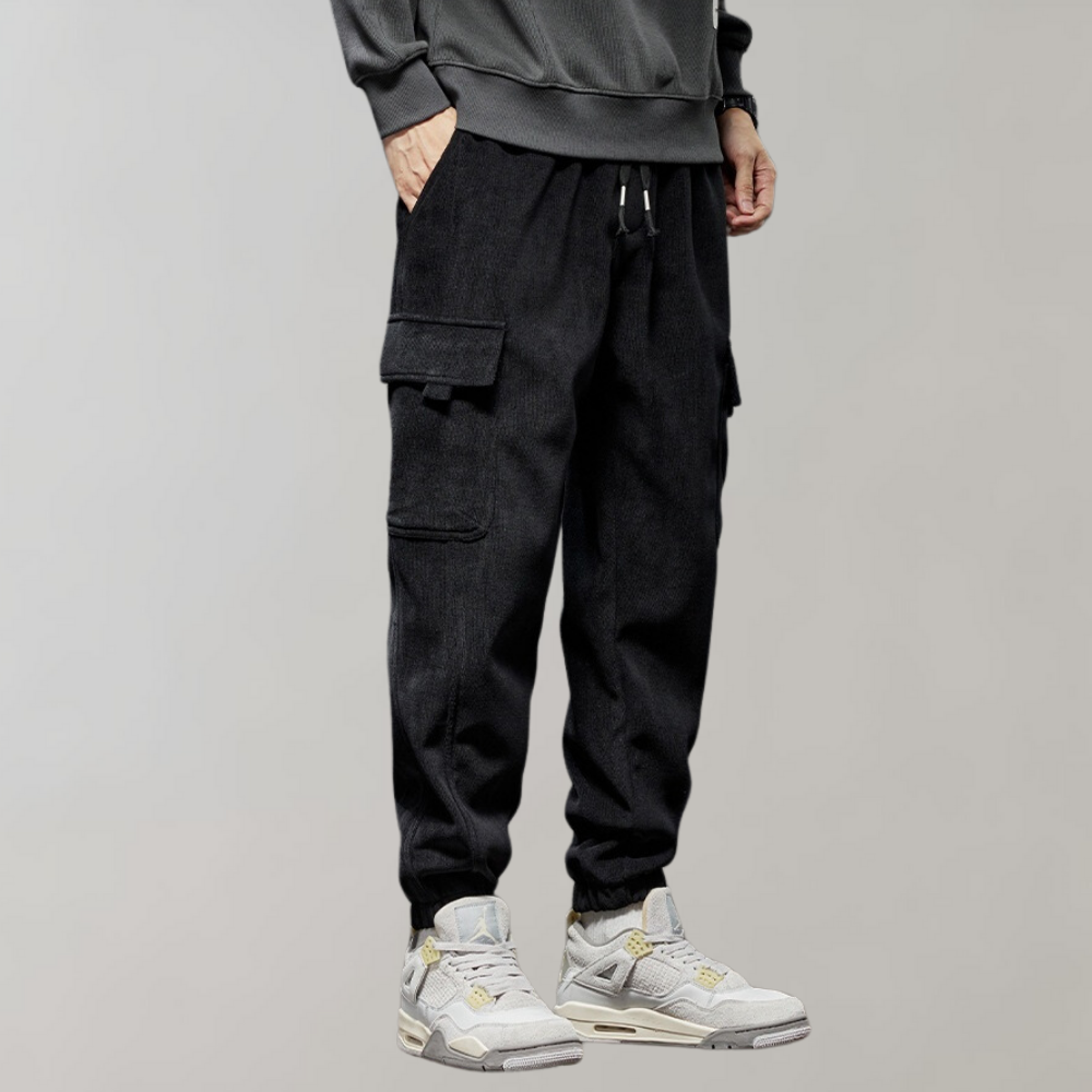 Osvald - Casual corduroy cargo pants for men