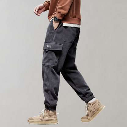 Osvald - Casual corduroy cargo pants for men