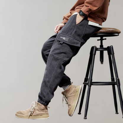 Osvald - Casual corduroy cargo pants for men