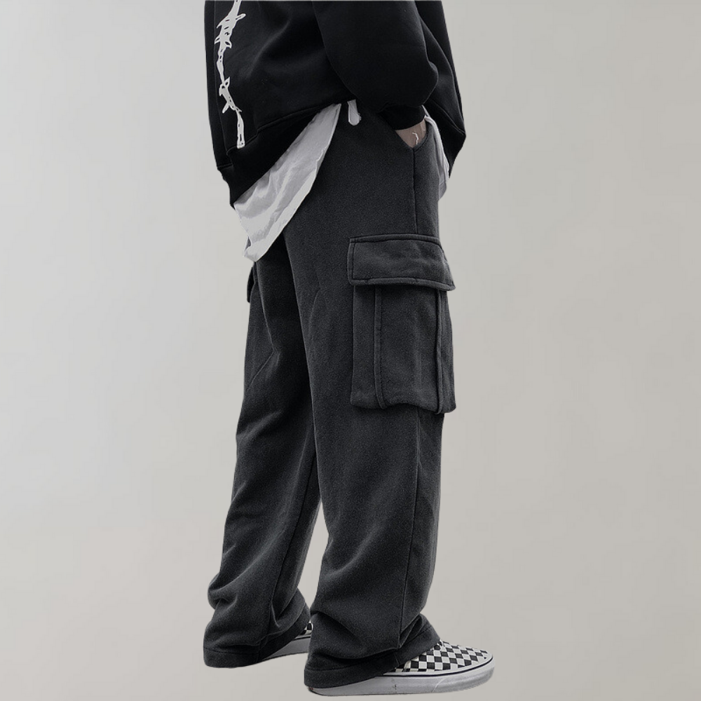 Tjalfe - Corduroy cargo pants with drawstring