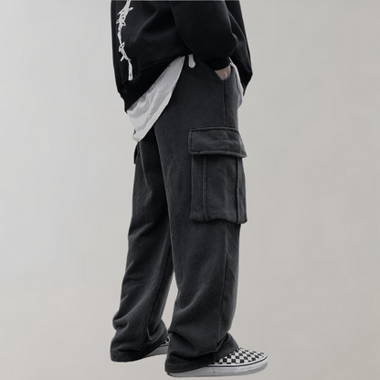 Tjalfe - Corduroy cargo pants with drawstring