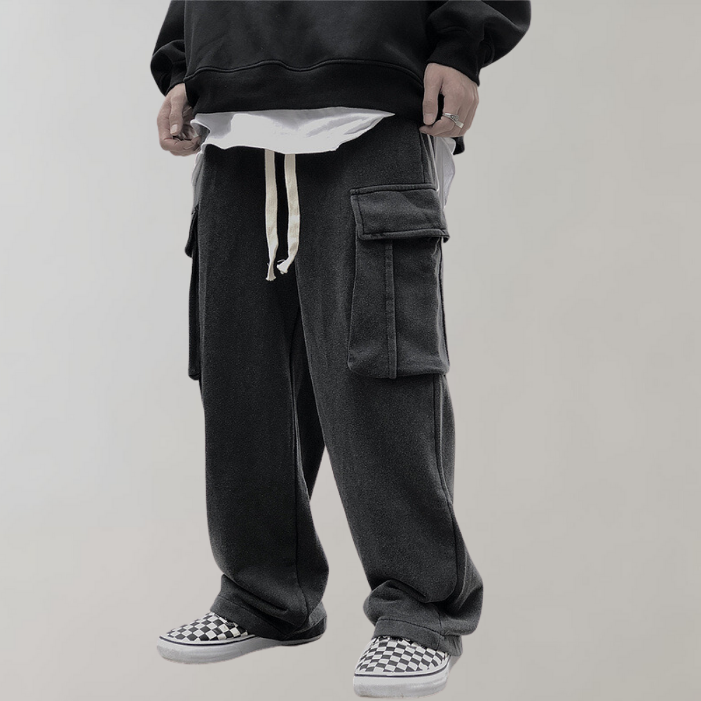 Tjalfe - Corduroy cargo pants with drawstring