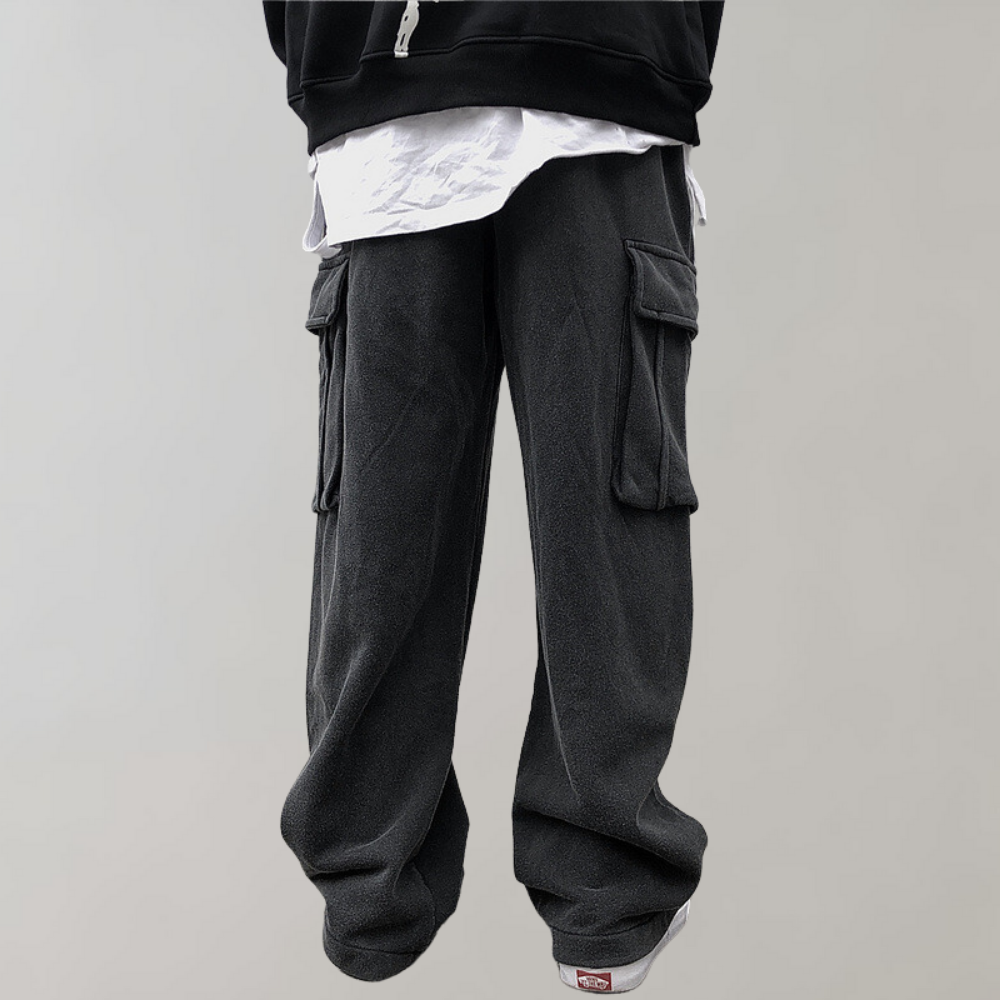 Tjalfe - Corduroy cargo pants with drawstring