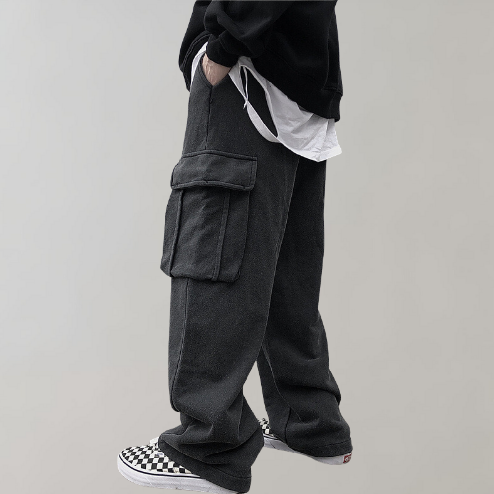 Tjalfe - Corduroy cargo pants with drawstring