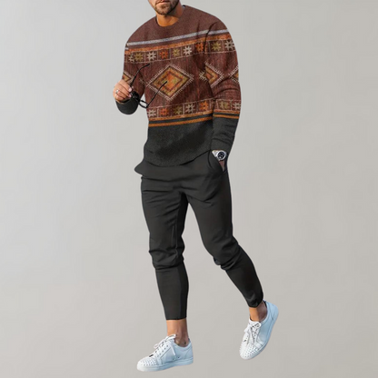 Leif - Men's tracksuit with retro print