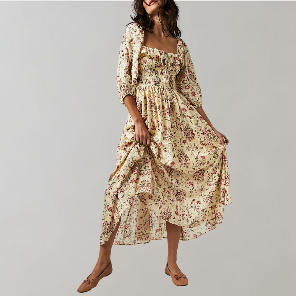 Fie - Floral ruffle midi dress