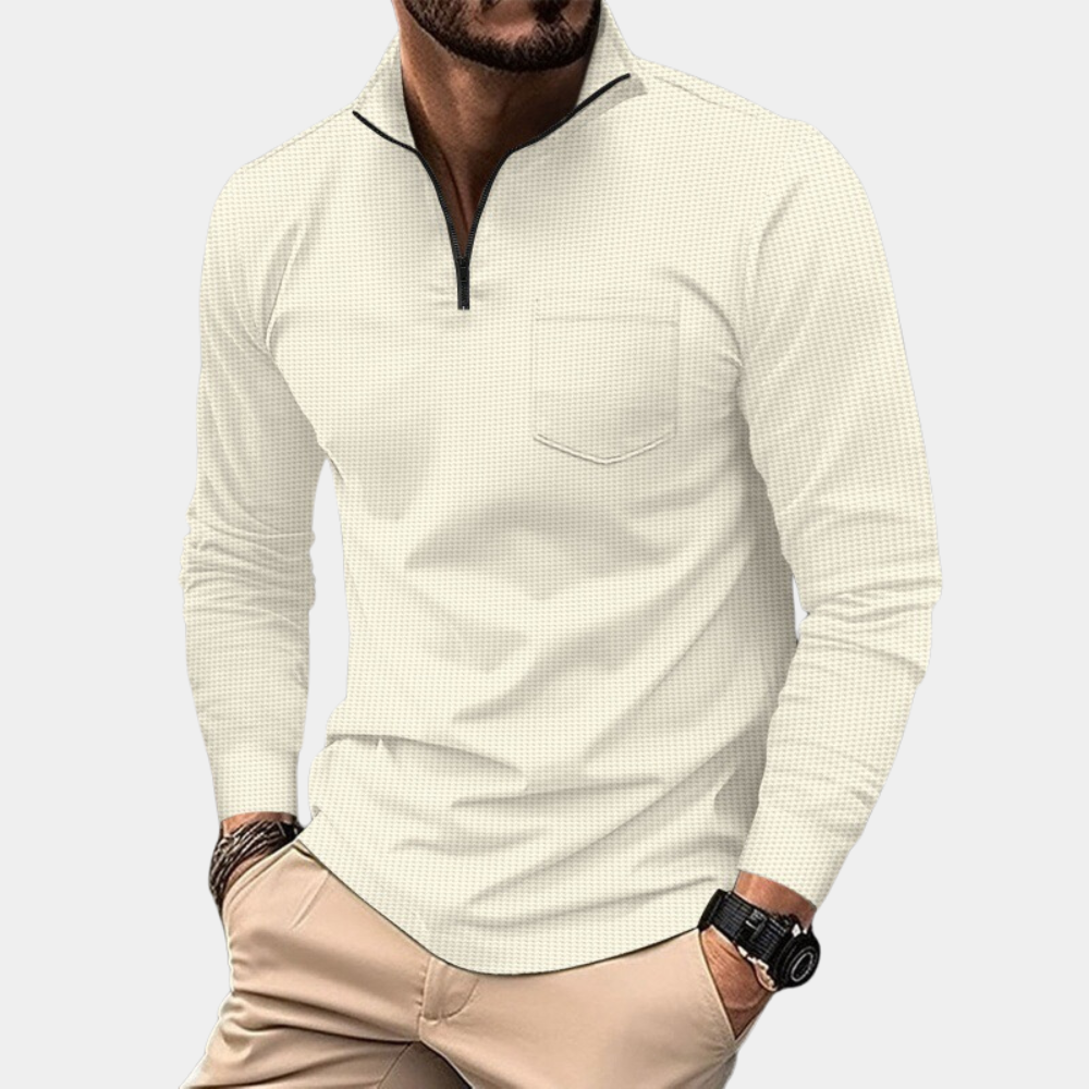 Roscoe - Men's Long Sleeve Shirt with Chest Pocket