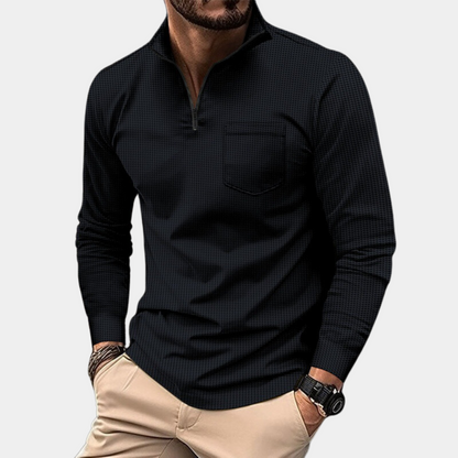 Roscoe - Men's Long Sleeve Shirt with Chest Pocket