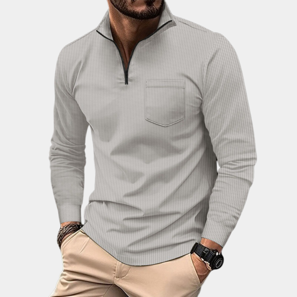 Roscoe - Men's Long Sleeve Shirt with Chest Pocket