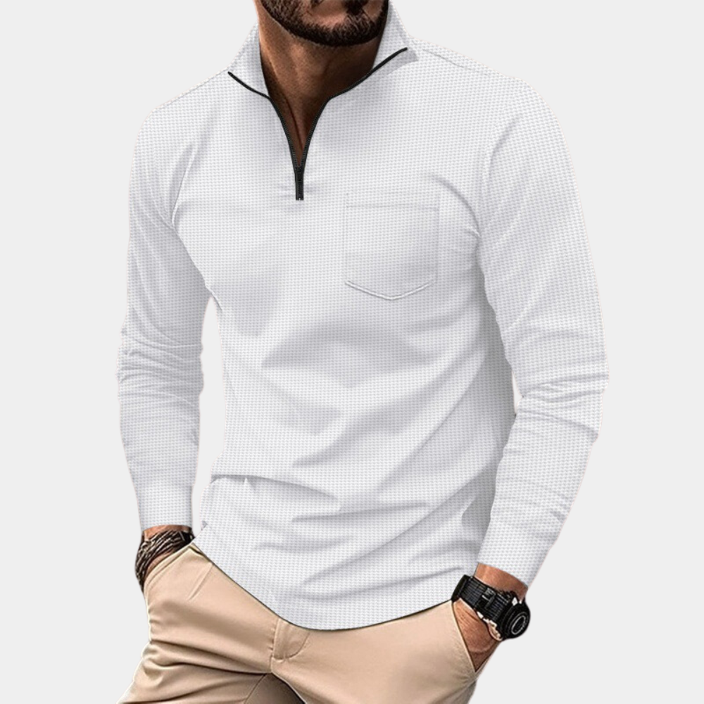 Roscoe - Men's Long Sleeve Shirt with Chest Pocket