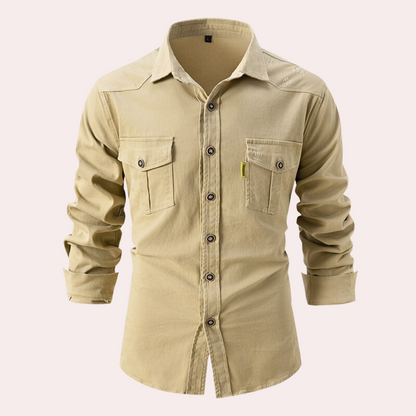 Lennard - Men's long sleeve shirt with chest pockets