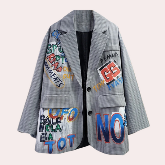 Berthe - Oversized ladies blazer with text