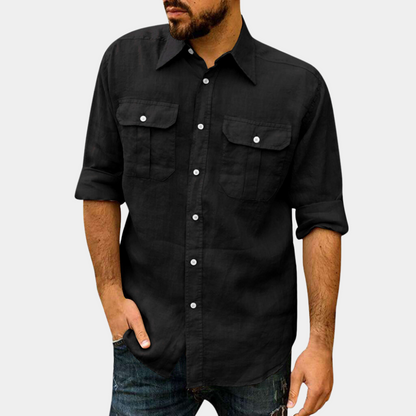 Edouard - Classic men's shirt with chest pockets