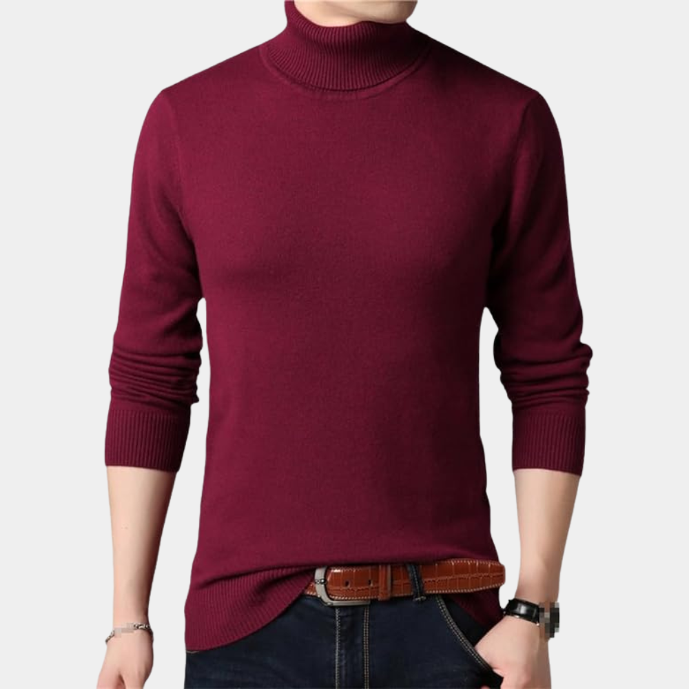 Valentin - Simple men's sweater with turtleneck