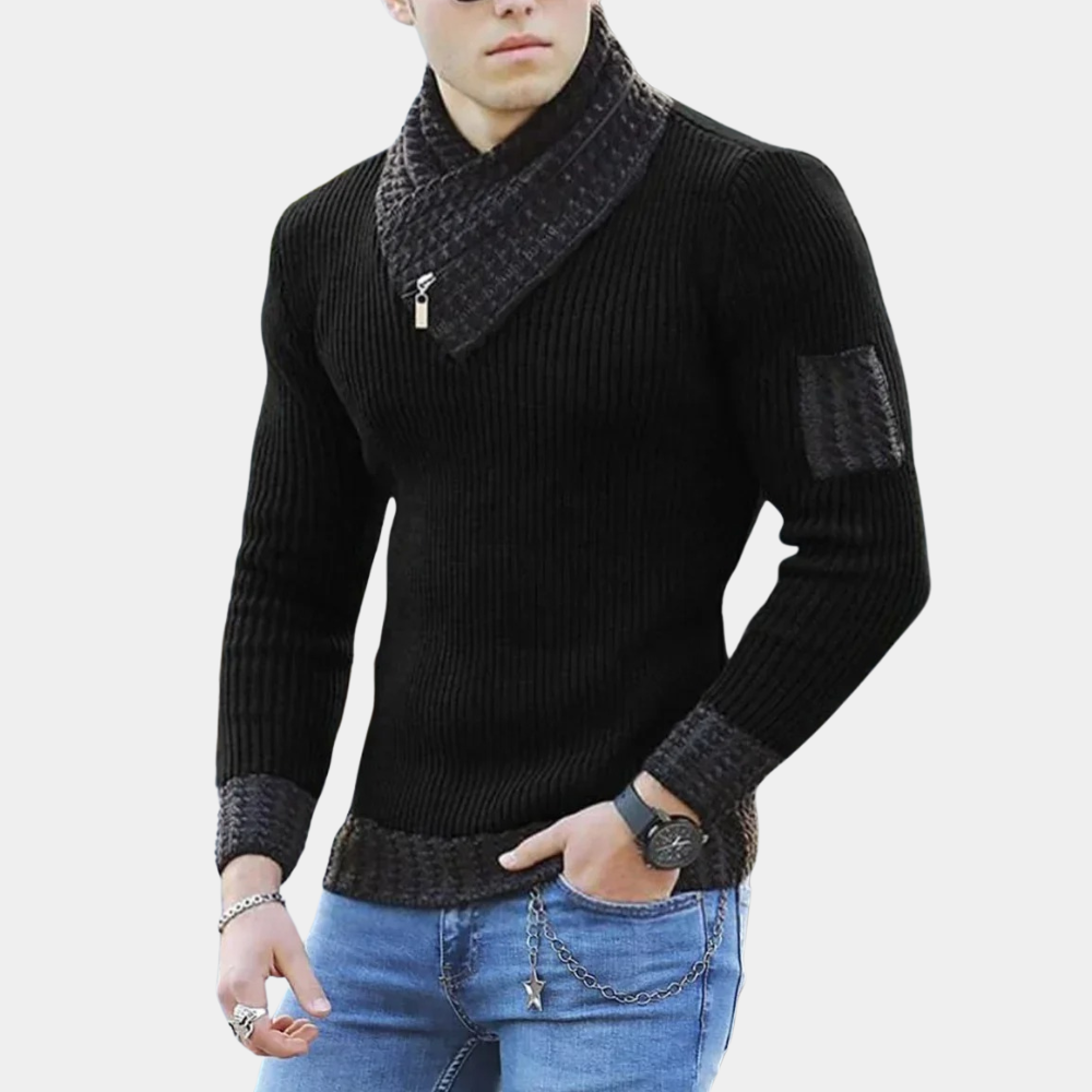 Yves - Knitted men's sweater with stylish collar