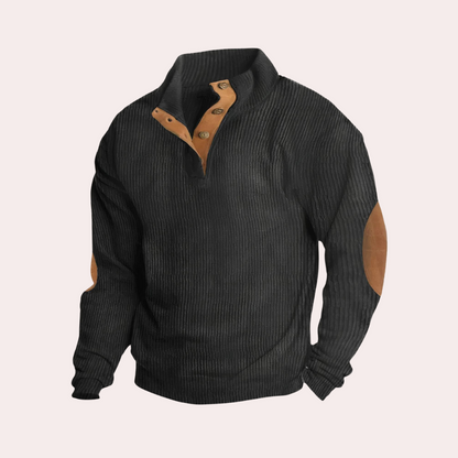 MALACHY - Casual ribbed sweatshirt for men