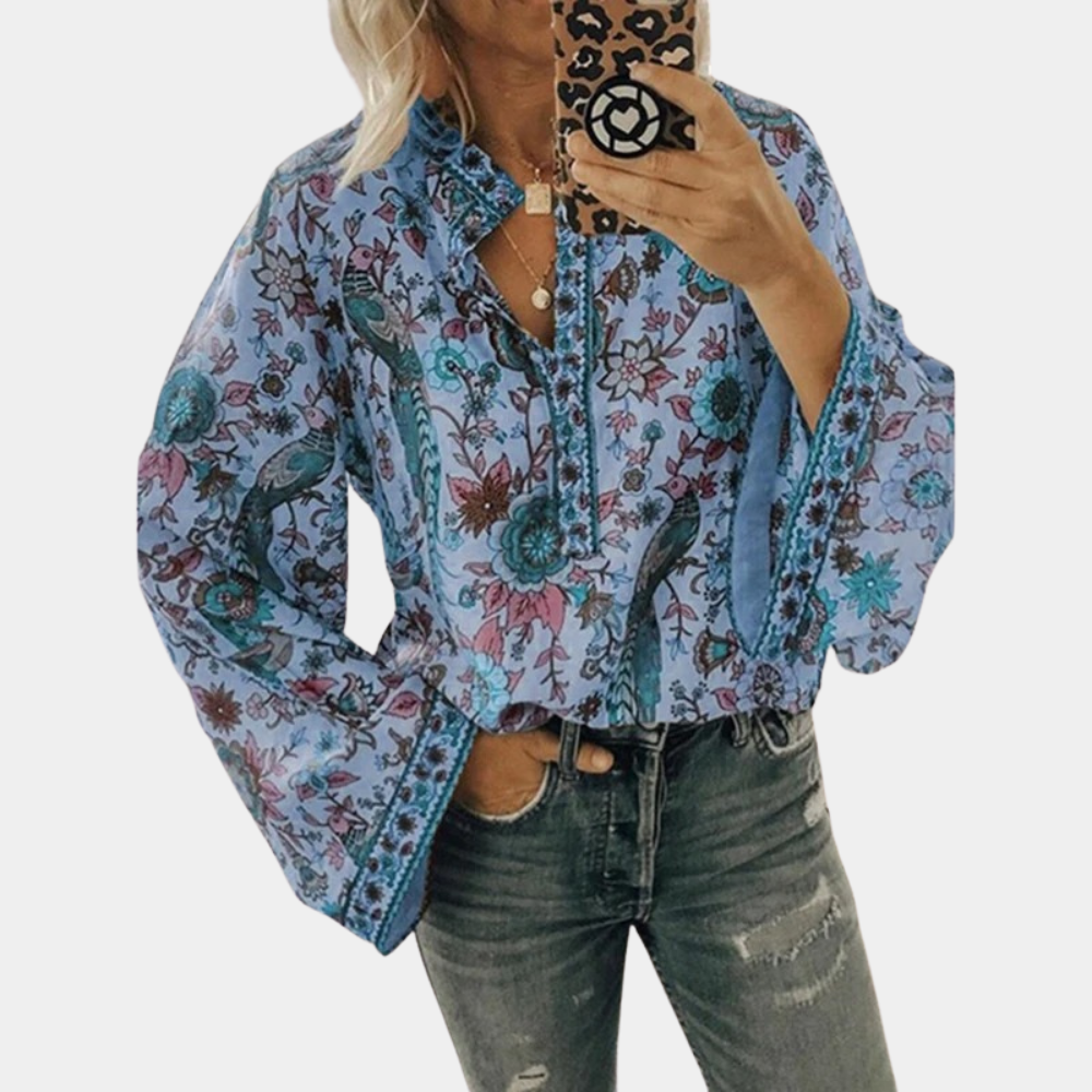 Cynthia - Women's blouse with floral pattern