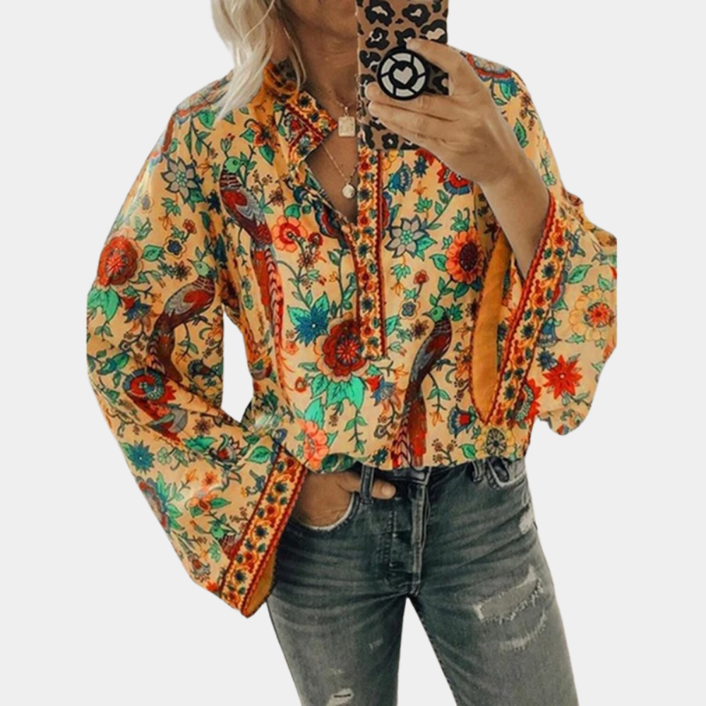 Cynthia - Damesblouse met bloemenpatroon