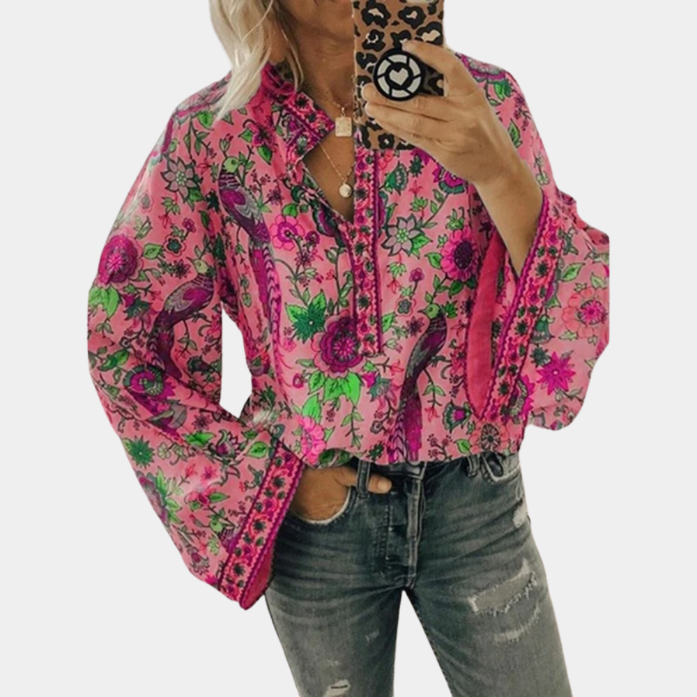 Cynthia - Women's blouse with floral pattern