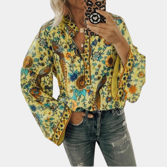 Cynthia - Women's blouse with floral pattern