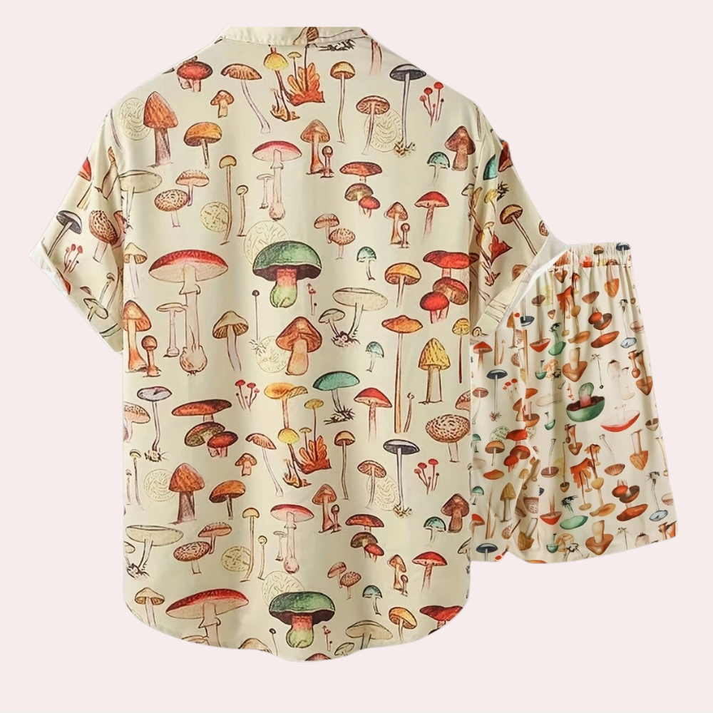 Clovis - Men's two-piece summer clothing with mushroom print