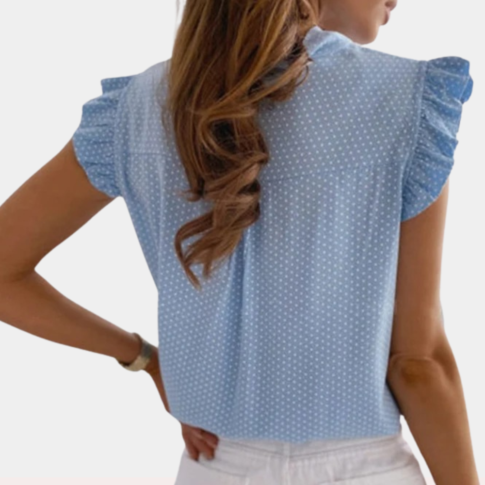 Bella - Stylish summer blouse with bow collar