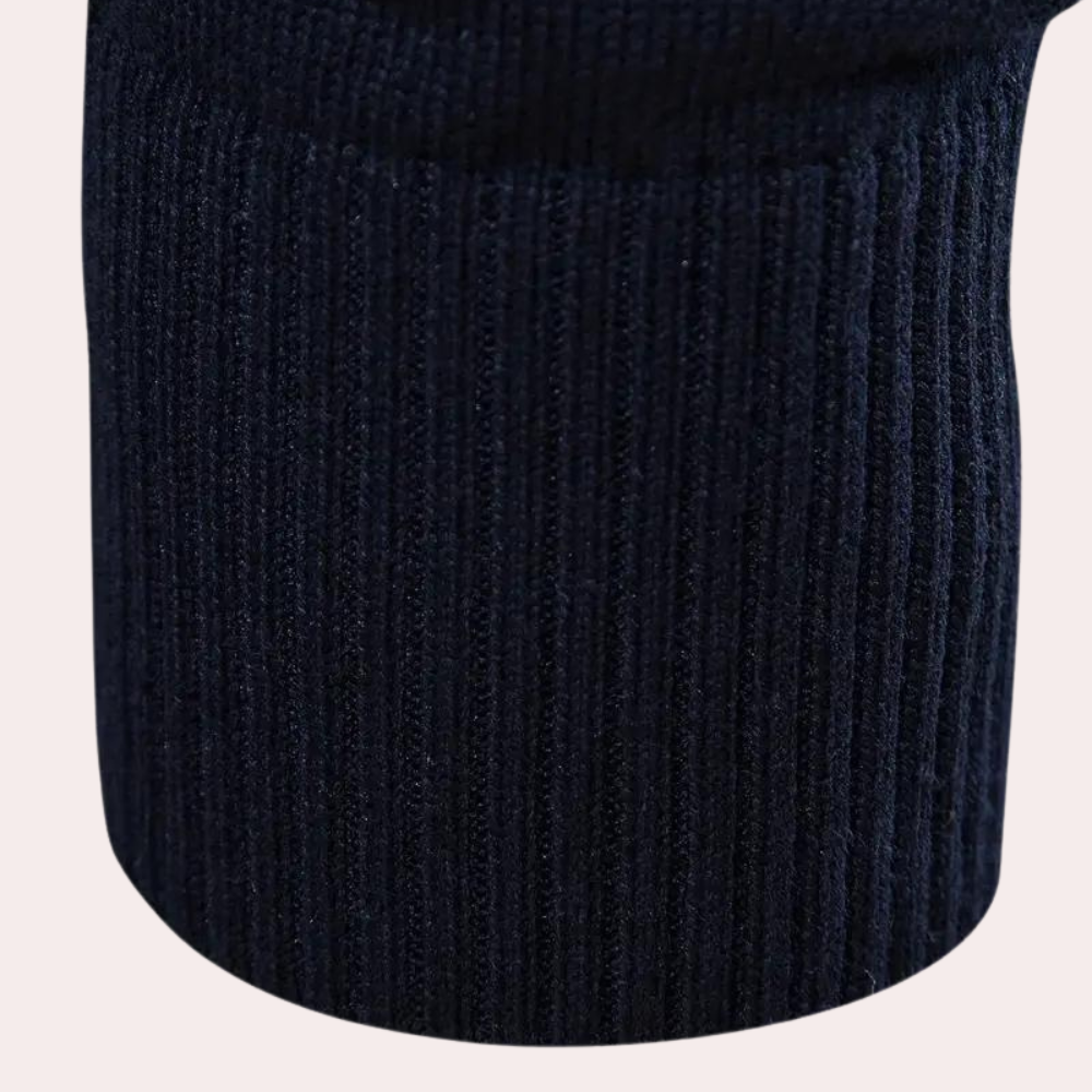 Renate - Warm color block men's sweater with zipper