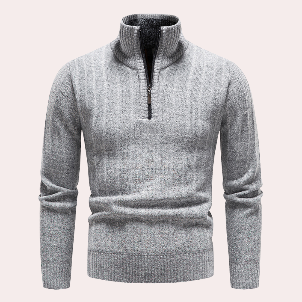 Thayer - Warm men's sweater with turtleneck and zipper