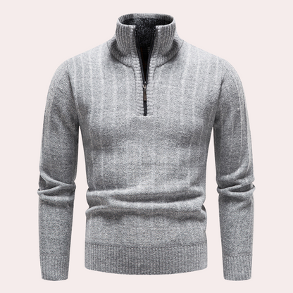 Thayer - Warm men's sweater with turtleneck and zipper