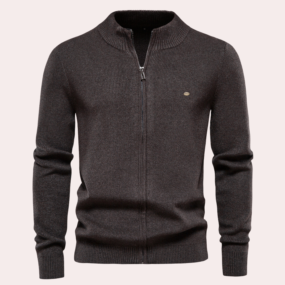 Vachel - Casual gebreide heren trui met rits