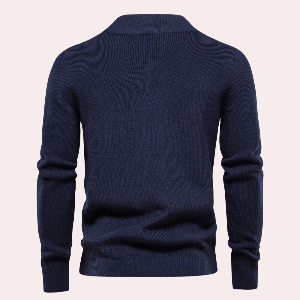 Vachel - Casual knitted men's sweater with zipper