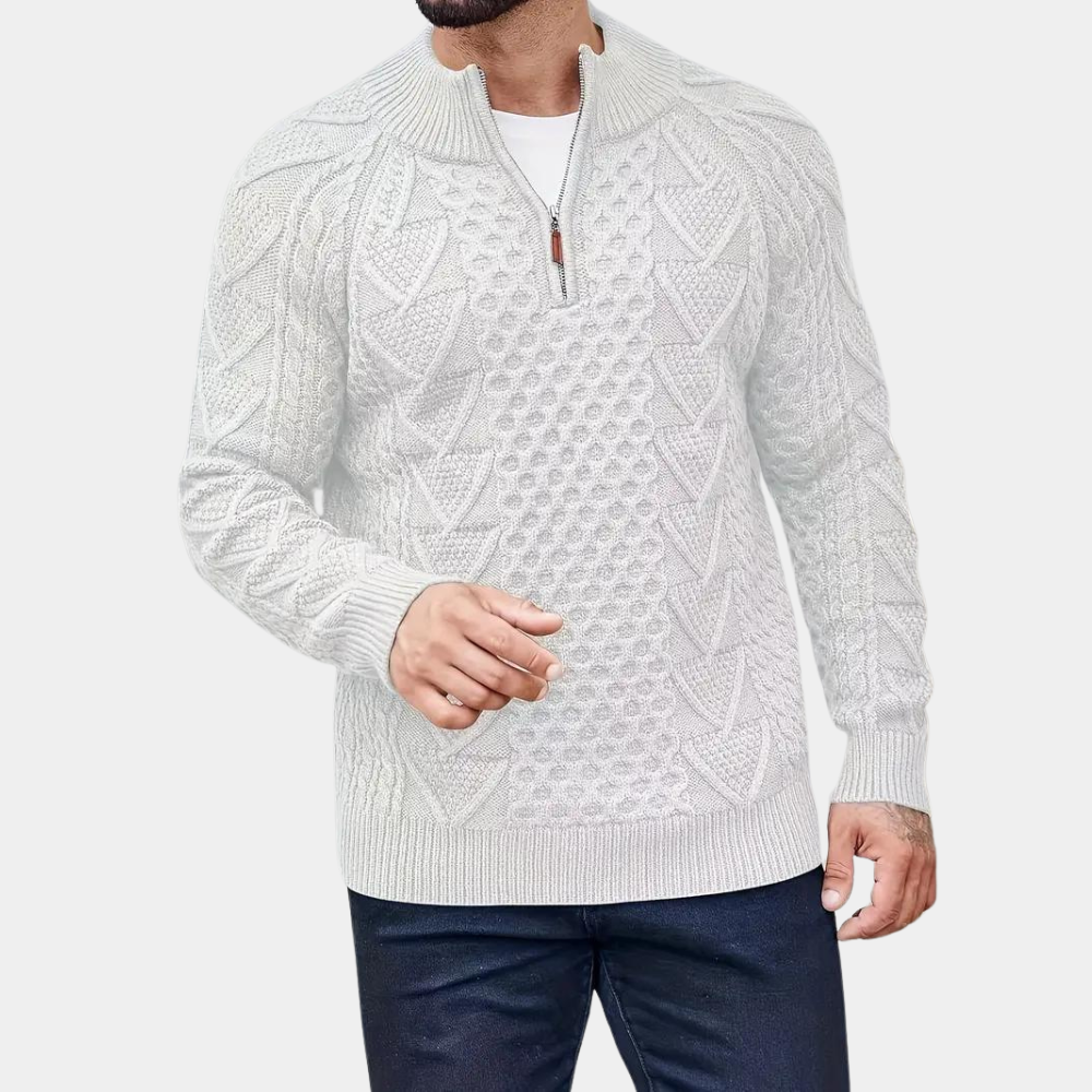 Vrai - Stylish knitted men's sweater with zipper