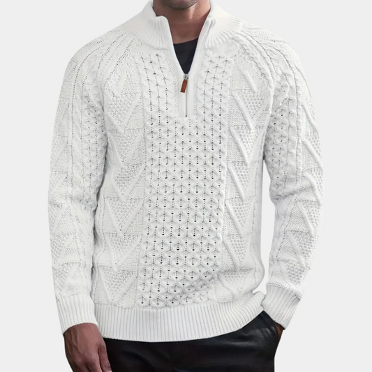 Vrai - Stylish knitted men's sweater with zipper