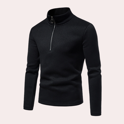 Nils - Casual men's sweater with zip collar