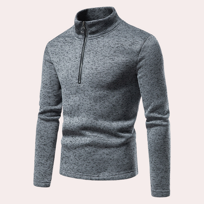 Nils - Casual men's sweater with zip collar