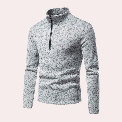 Nils - Casual men's sweater with zip collar