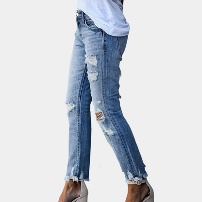 Aldina - Casual gescheurde damesjeans