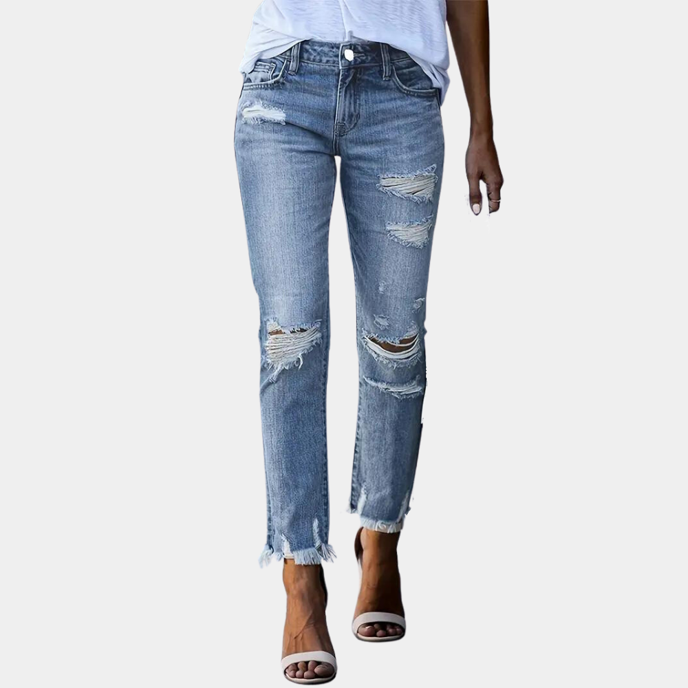 Aldina - Casual ripped women's jeans