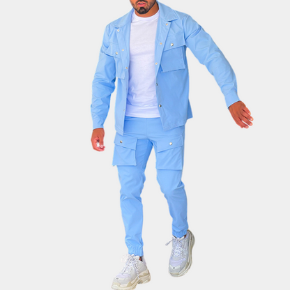 Pasquale - Trendy two-piece cargo suit for men