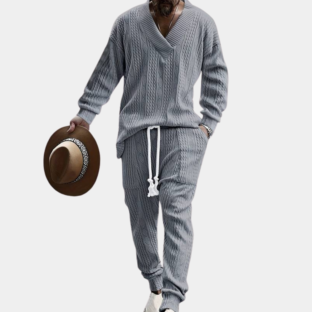 Duran - Knitted men's two-piece set