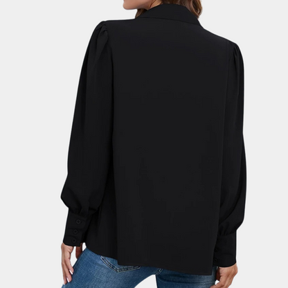 Vera - Pleated long sleeve women's blouse