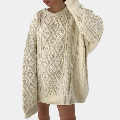 Iseppa - Oversized long knitted sweater for women