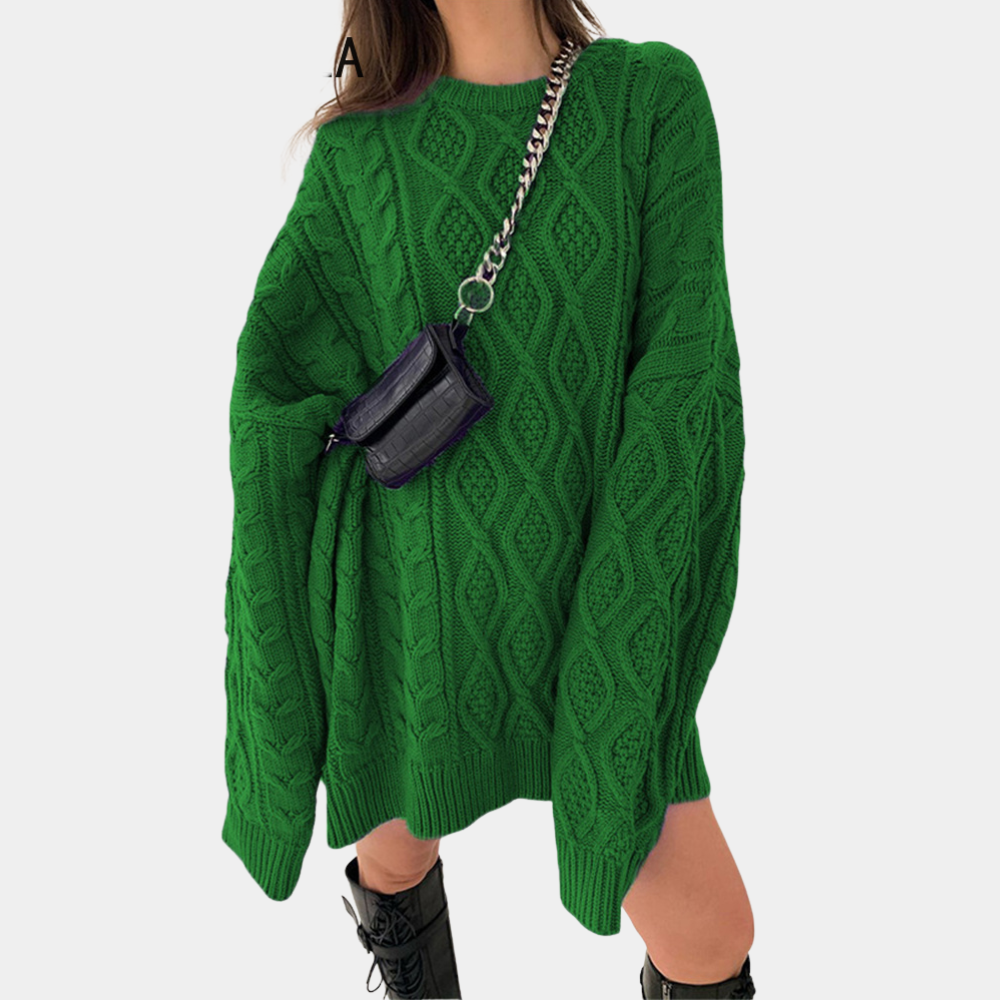 Iseppa - Oversized long knitted sweater for women