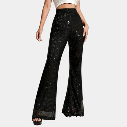 Miuccia - Elegant flared trousers with sequins